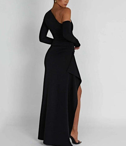 Camelia Oblique Shoulder Maxi Dress - Virago Wear - Dresses, Maxi Dress, New arrivals - Dresses