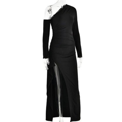 Camelia Oblique Shoulder Maxi Dress - Virago Wear - Dresses, Maxi Dress, New arrivals - Dresses
