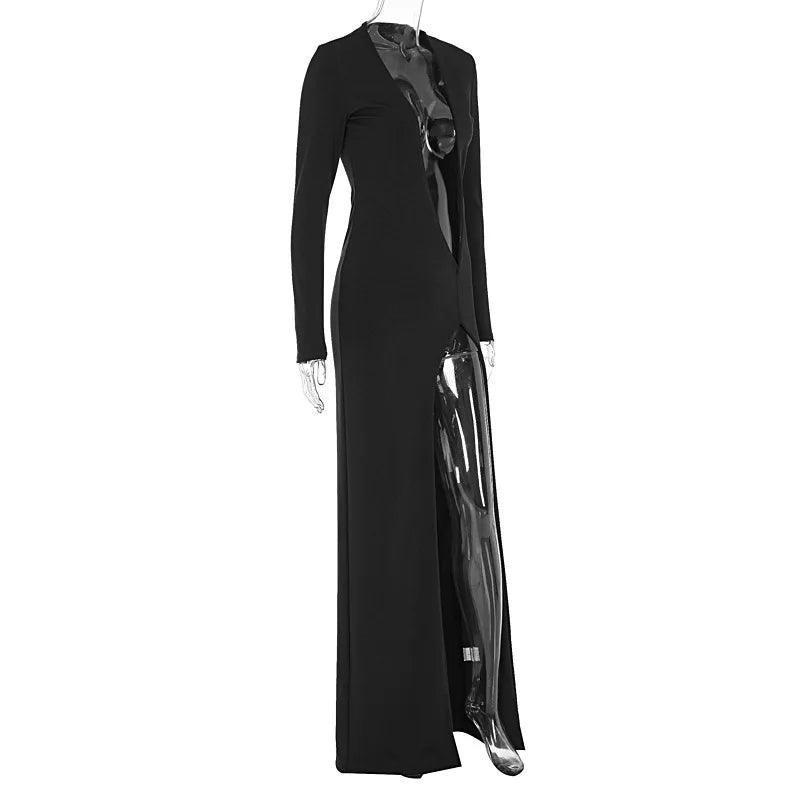 Claudia Deep V-neck Slit Dress - Virago Wear - Dresses, New arrivals - Dresses