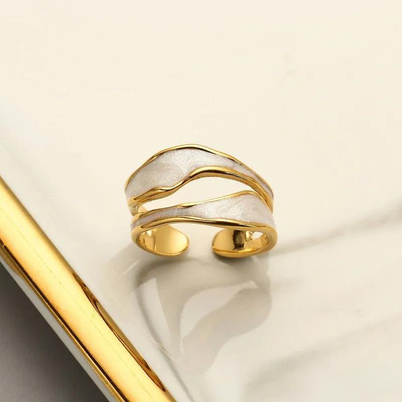 Daila Double Oil Drip Adjustable Ring - Virago Wear - Accessories, New arrivals, Rings - Rings