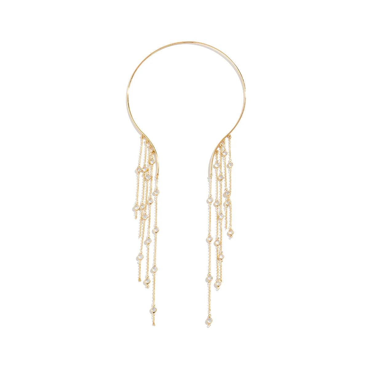 Eda Long Tassel Crystal Necklace - Virago Wear - Accessories, Necklaces, New arrivals - Necklaces