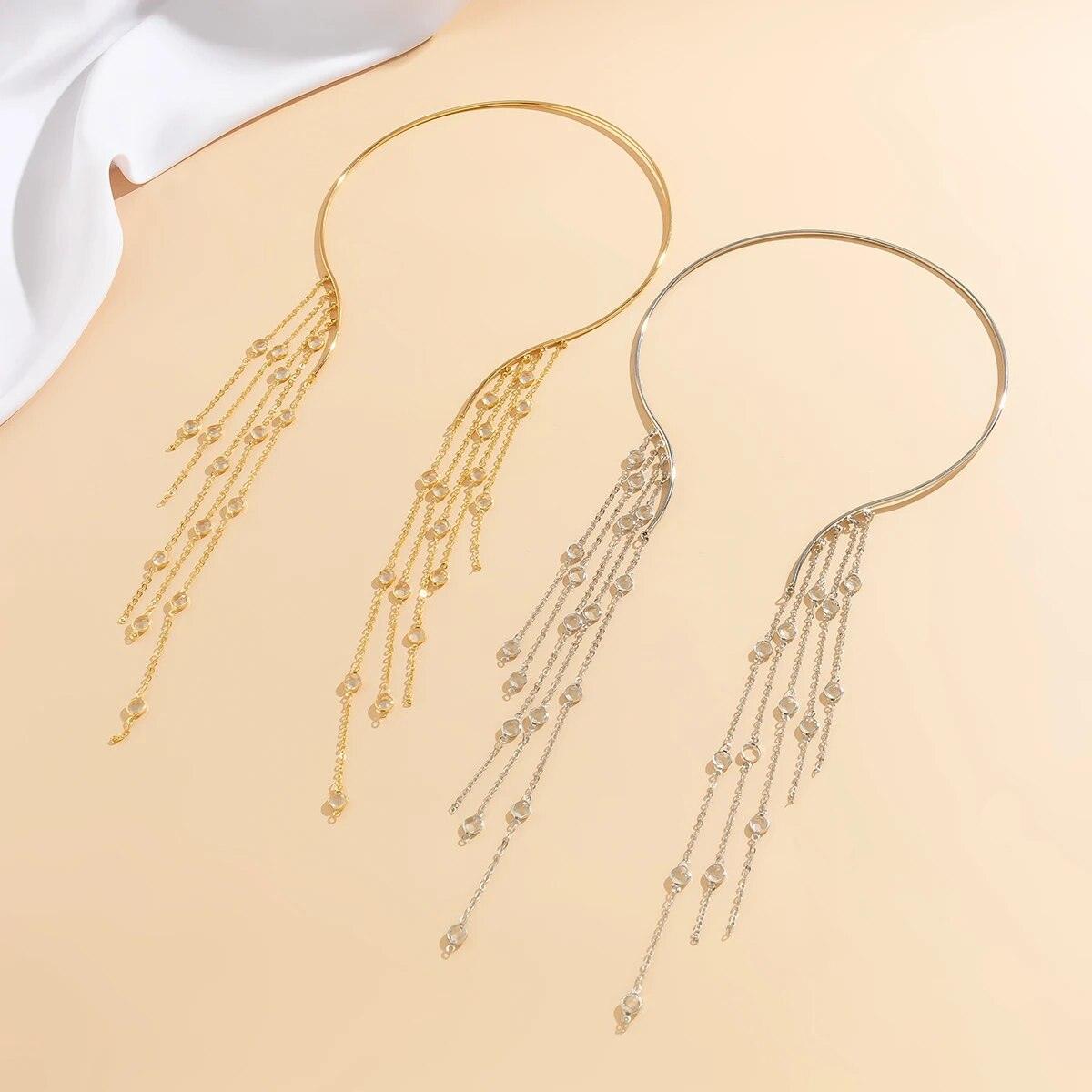 Eda Long Tassel Crystal Necklace - Virago Wear - Accessories, Necklaces, New arrivals - Necklaces