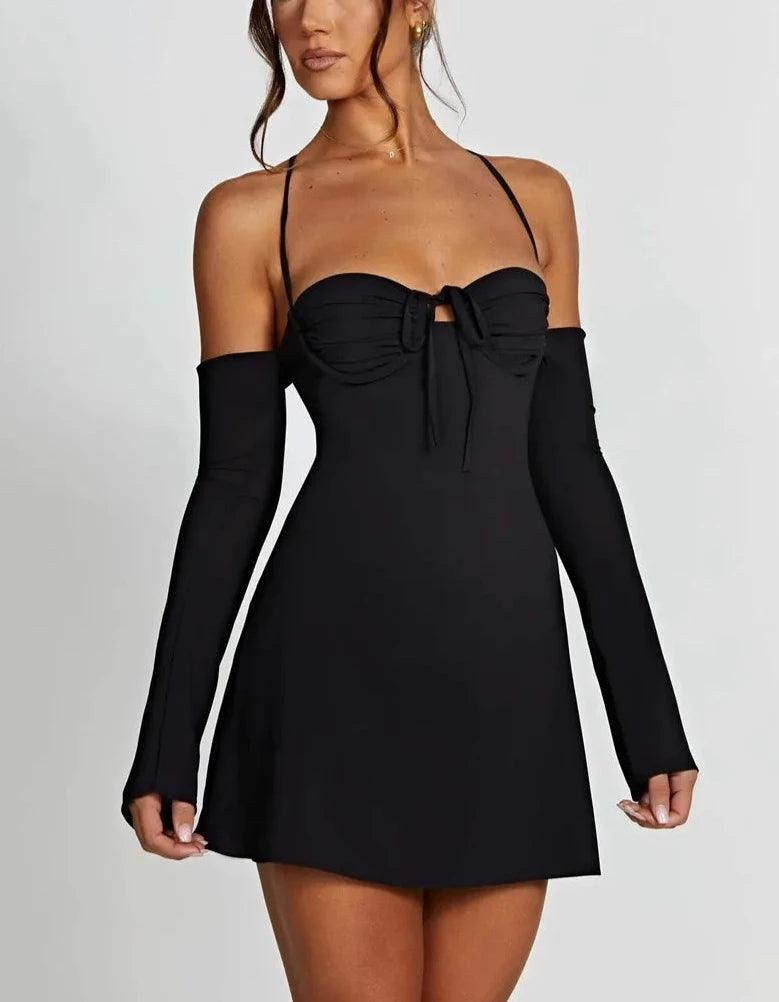 Evelin Lace Up Mini Dress - Virago Wear - Dresses, Mini Dress, New arrivals - Dresses