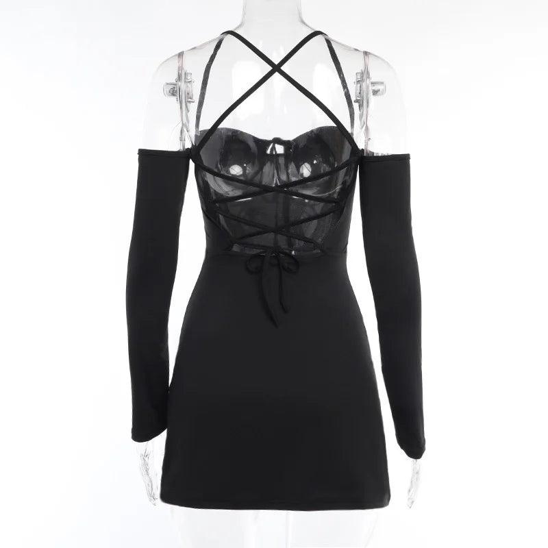 Evelin Lace Up Mini Dress - Virago Wear - Dresses, Mini Dress, New arrivals - Dresses