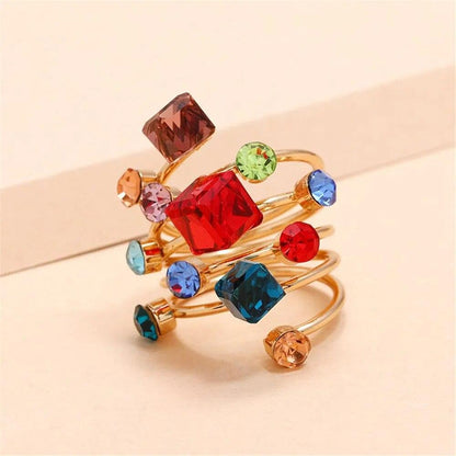 Gilda Oversize Multi Stone Rings - Virago Wear - Accessories, New arrivals, Rings - Rings