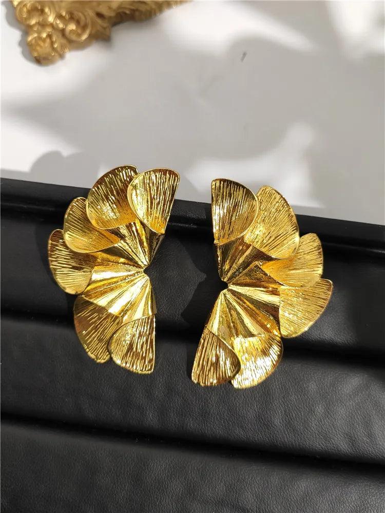 Iana Fan-shaped Leaf Earrings - Virago Wear - Accessories, Earrings, New arrivals - Earrings