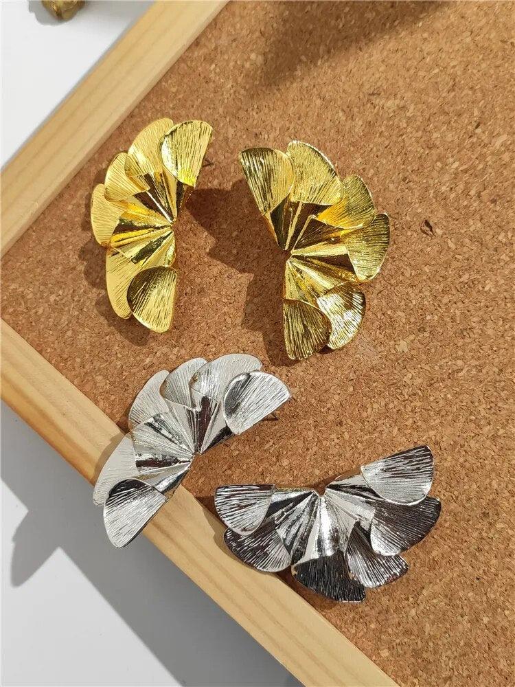 Iana Fan-shaped Leaf Earrings - Virago Wear - Accessories, Earrings, New arrivals - Earrings
