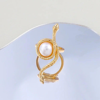 Jailyn Snake Pearl Ring - Virago Wear - Accessories, New arrivals, Rings - Rings