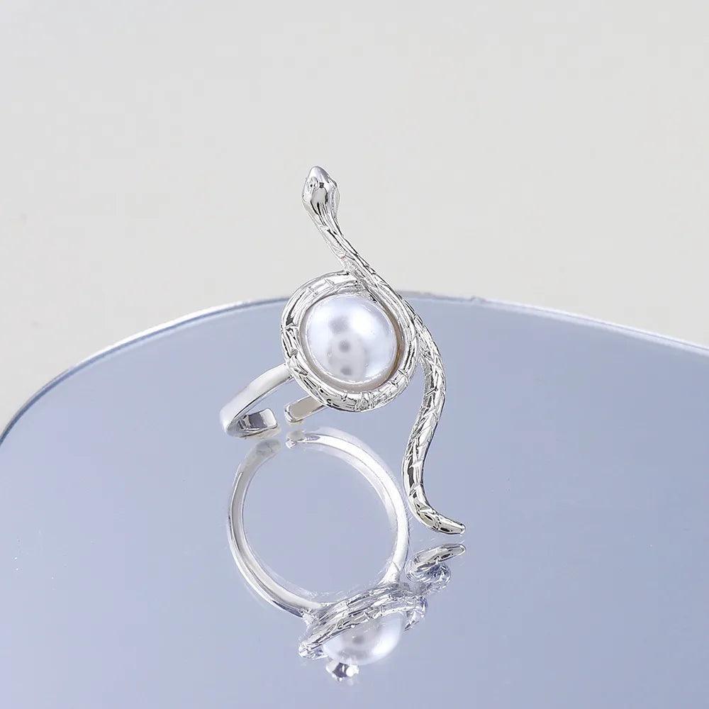 Jailyn Snake Pearl Ring - Virago Wear - Accessories, New arrivals, Rings - Rings