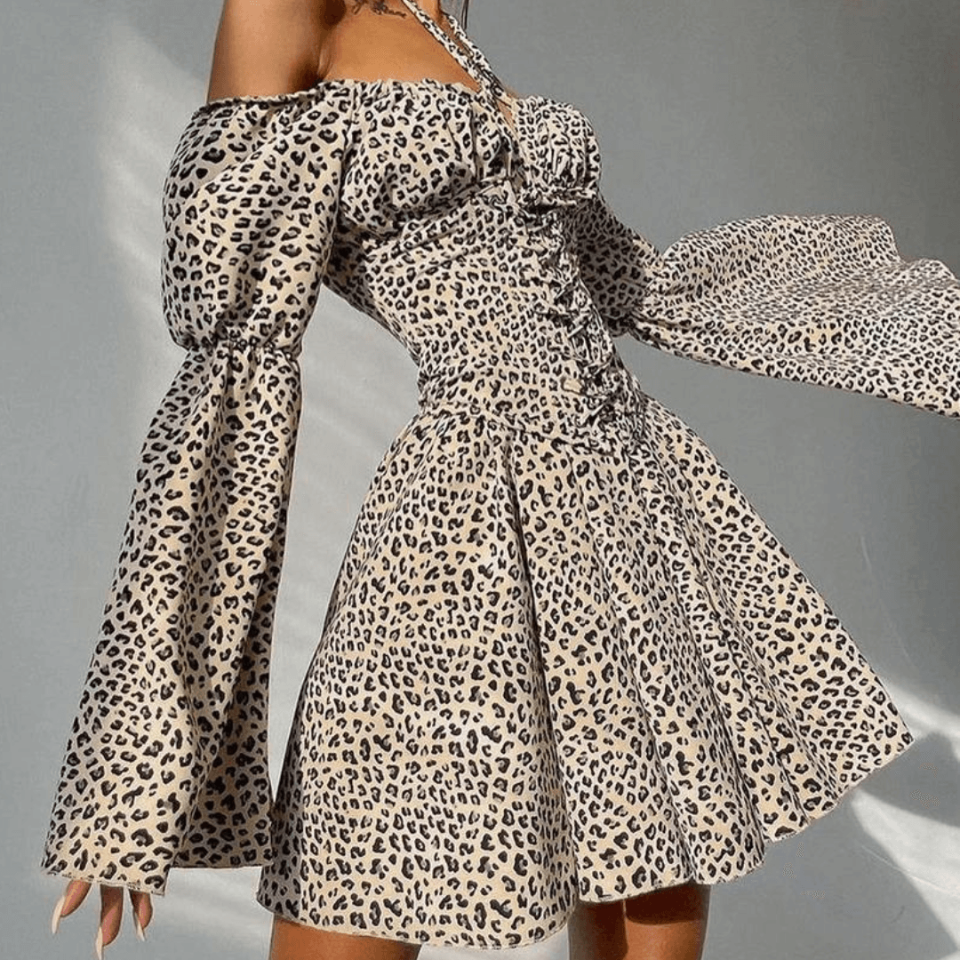 Kira Leopard Mini Dress - Virago Wear - Dresses, Mini Dress, New arrivals - Dresses
