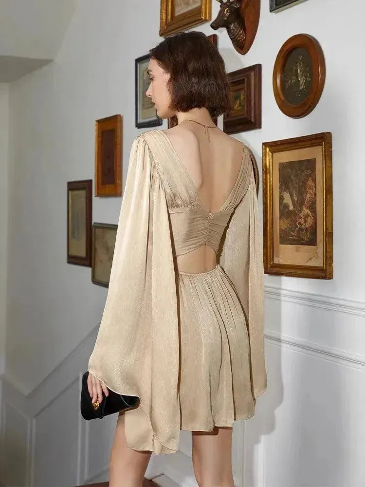 long sleeve mini dress beige Osment Long Sleeve Knit Mini Dress L | XL | Cream | Womens