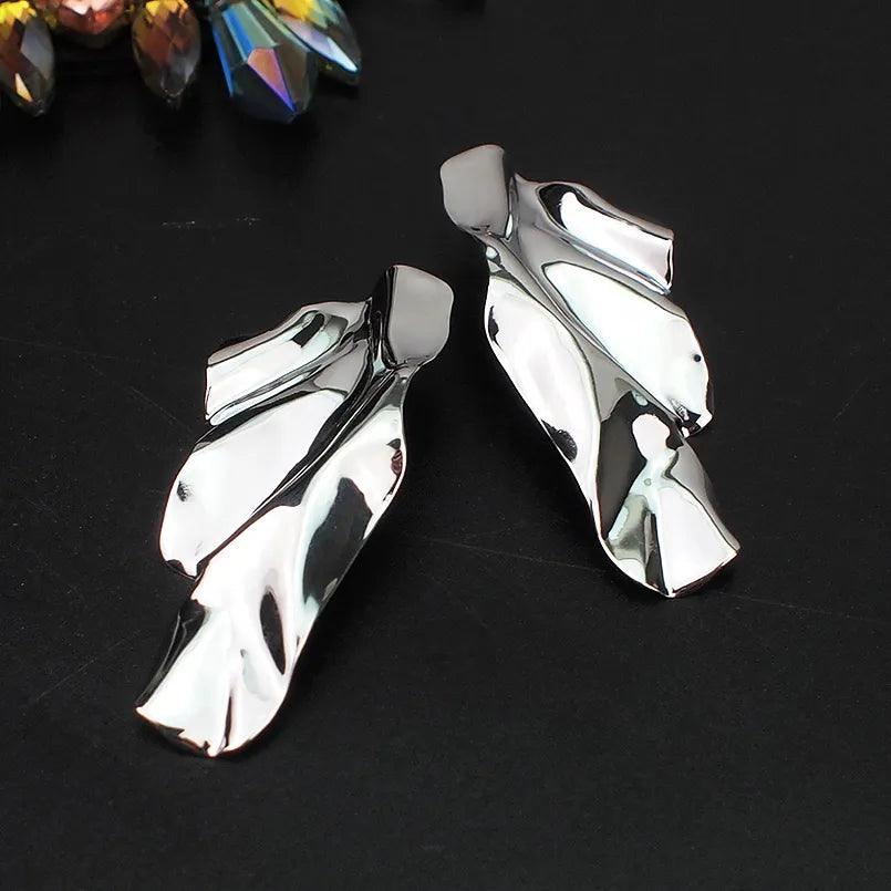 Magnolia Irregular Metal Earrings - Virago Wear - Earrings, New arrivals - Earrings