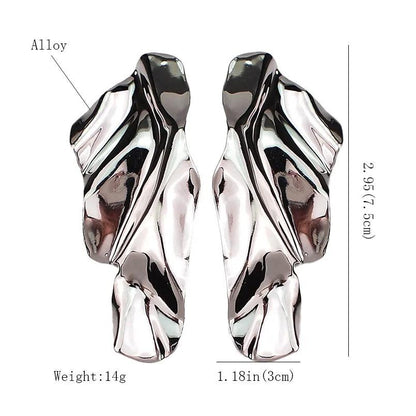 Magnolia Irregular Metal Earrings - Virago Wear - Earrings, New arrivals - Earrings