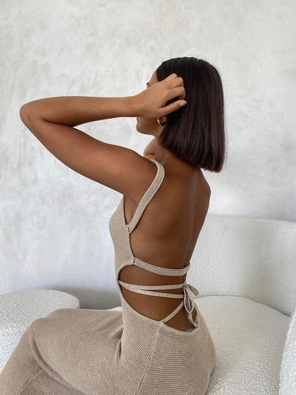 Matilda Backless Knit Maxi Dress - Virago Wear - Dresses, Maxi Dress, New arrivals - Dresses