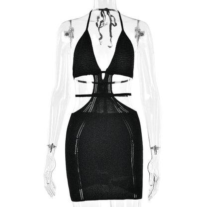 Patricia Hollow Out Halter Mini Dress - Virago Wear - Dresses, Mini Dress, New arrivals - Dresses