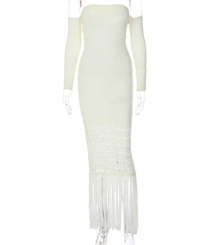 Valentina Knitted Tassel Tube Maxi Dress - Virago Wear - Dresses, Maxi Dress, New arrivals - Dresses