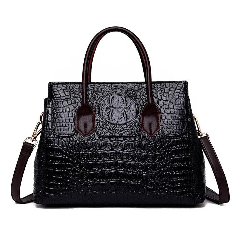 Adila Croc-effect Pu Leather Tote Bag - Virago Wear - Accessories, Handbags - Handbags