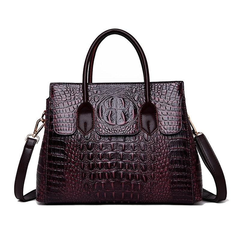 Adila Croc-effect Pu Leather Tote Bag - Virago Wear - Accessories, Handbags - Handbags