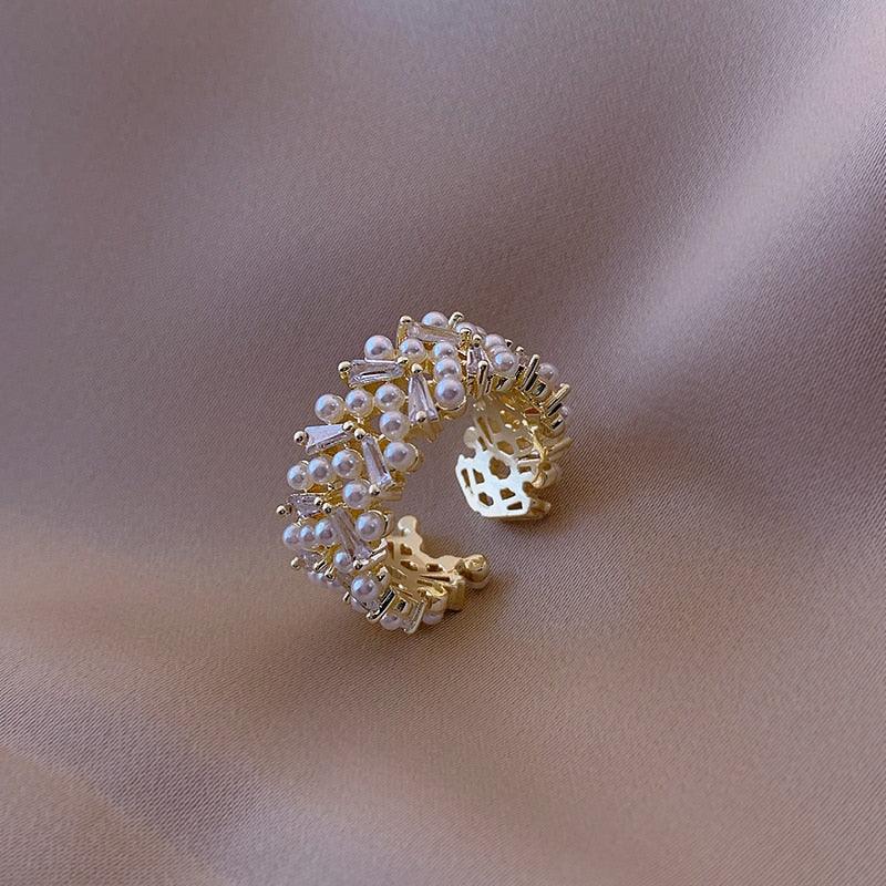 Aitana Pearl & Zircon Ring - Virago Wear - Accessories, Ring - Earrings