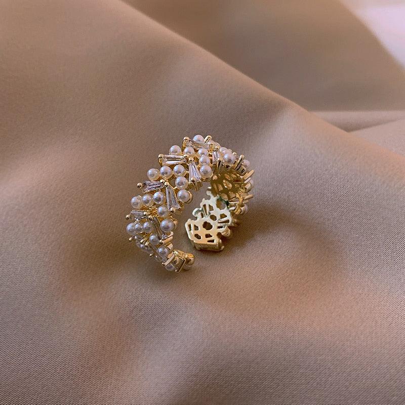 Aitana Pearl & Zircon Ring - Virago Wear - Accessories, Ring - Earrings