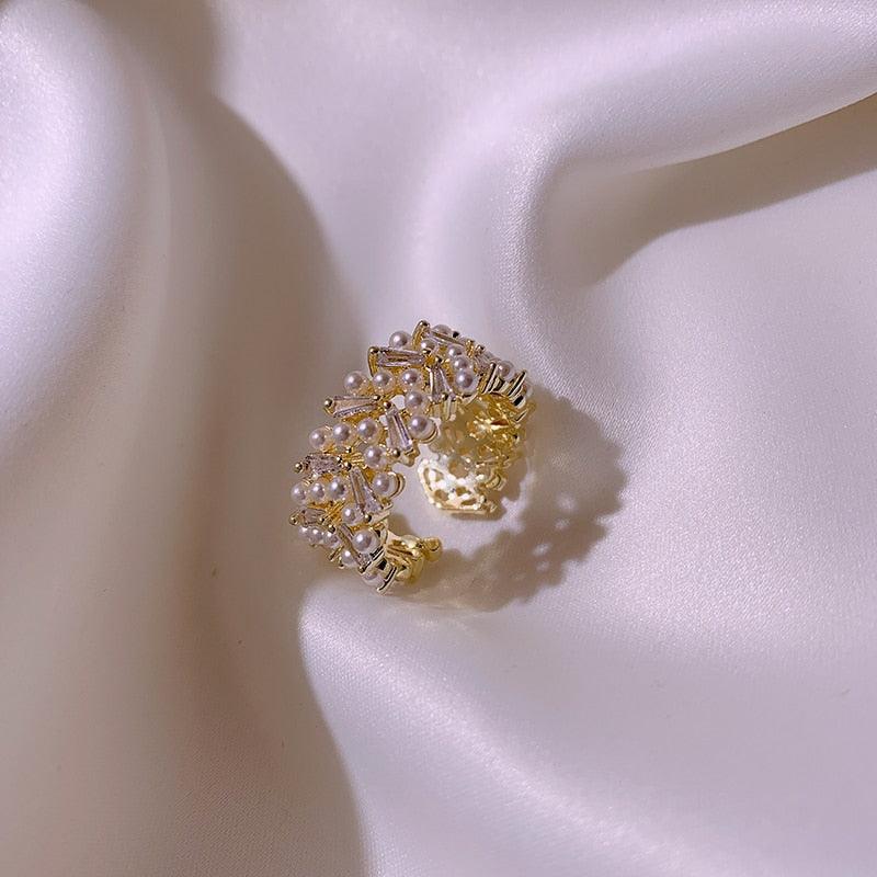 Aitana Pearl & Zircon Ring - Virago Wear - Accessories, Ring - Earrings