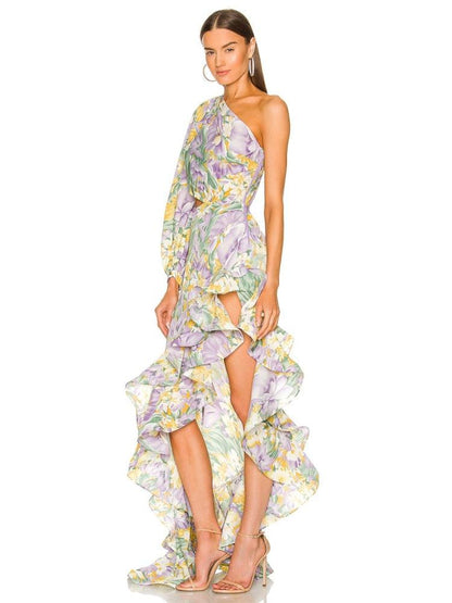 Claudia Floral Irregular Ruffle Dress - Virago Wear - Dresses, Maxi dress - Dresses