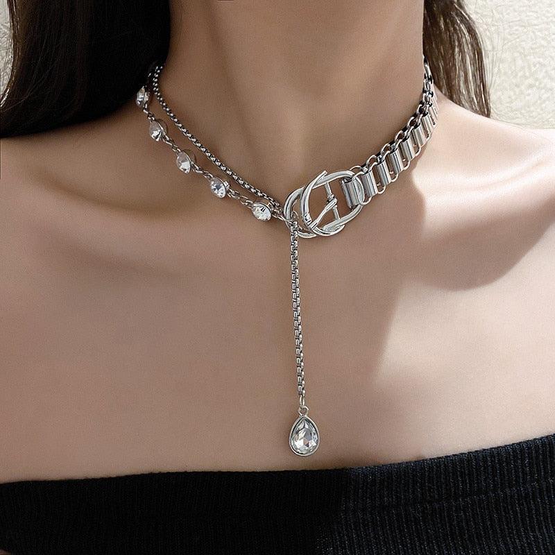 Heather Crystal Choker Necklace - Virago Wear - Accessories, Necklaces - Necklaces