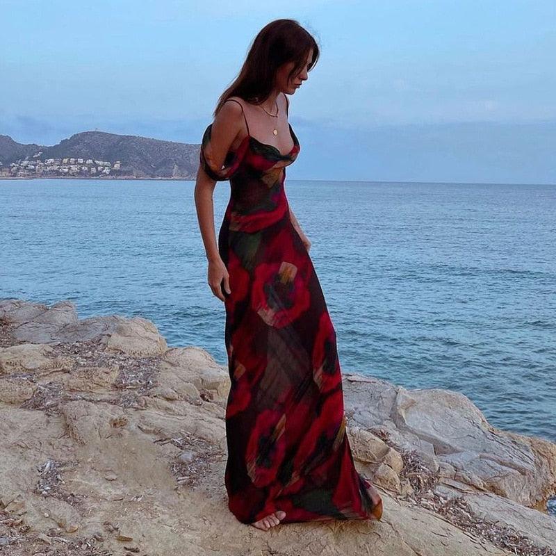 Ivette Sheer Maxi Dress - Virago Wear - Dresses, Maxi Dress, Sunset - Dresses