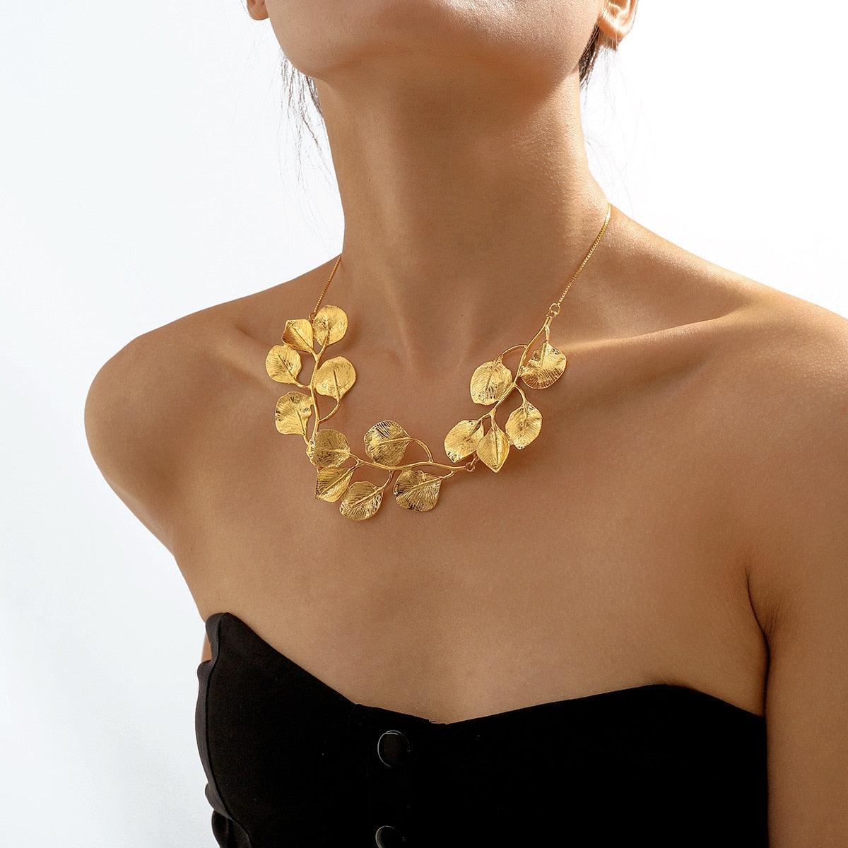 Naomi Leaf Pendant Necklace - Virago Wear - Accessories, Necklaces - Necklaces